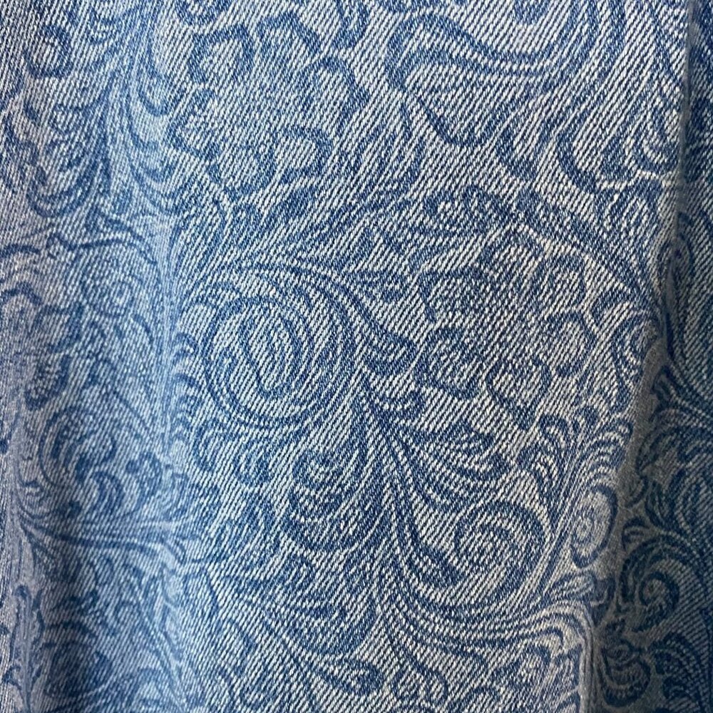 Vintage Saint Germain Blue Floral Motif Western Denim Jacket Women's Size Large - Picture 9 of 13